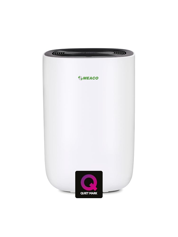MeacoDry ABC 10L Black Quiet Dehumidifier for Home with Laundry Mode, Low Energy Cost, Compact Moisture Removal, Digital Humidistat for Damp, Condensation & Mould