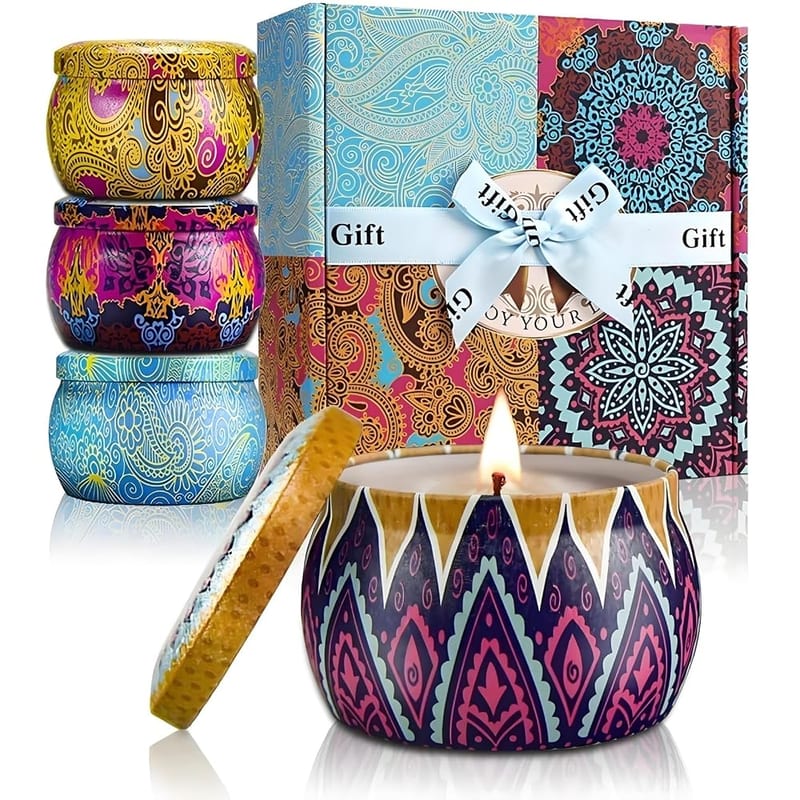 YMing Scented Candles Gift Set for Women, 5.65oz Soy Wax Candle, Housewarming and Birthday Gift