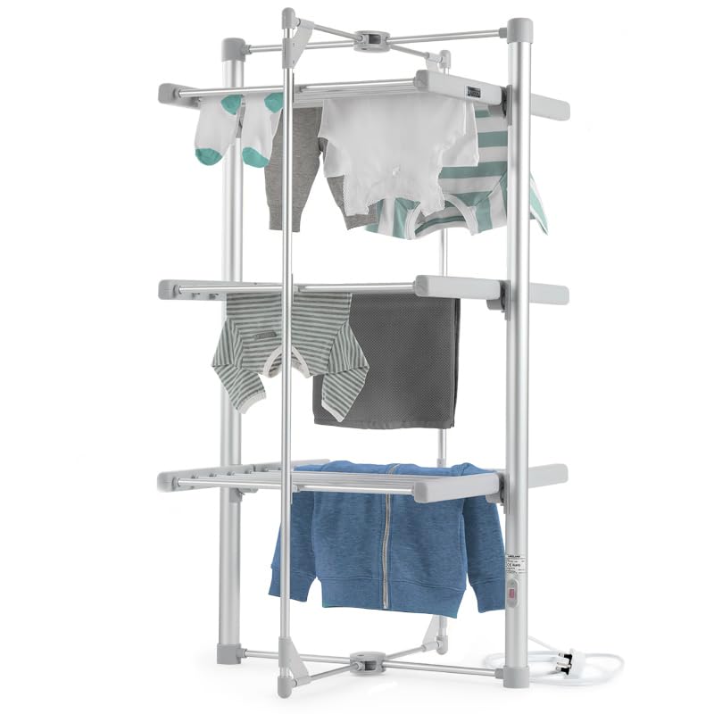 Lakeland Dry:Soon 3 Tier Heated Clothes Airer, 21m Drying Space, 15kg Capacity