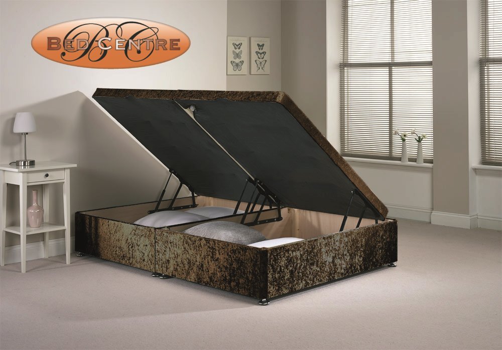 Divan Ottoman Side Lift Storage Bed, Double 5ft, Brown