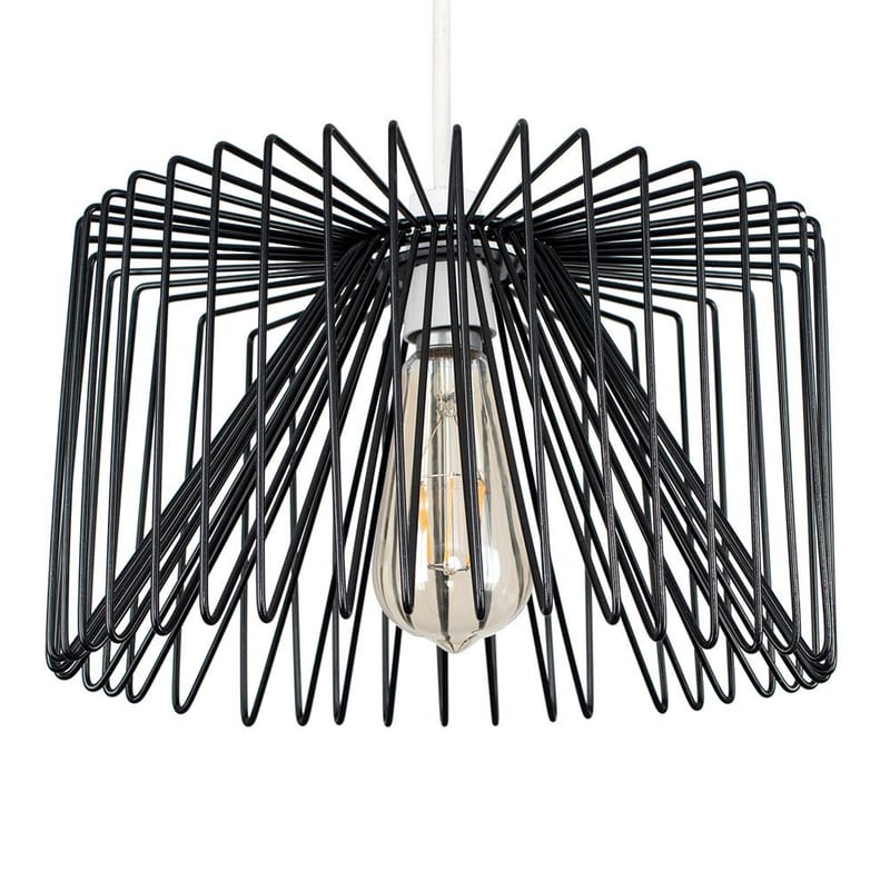 MiniSun Modern Black Metal Wire Design Shaped Light Pendant Shade, 180mm