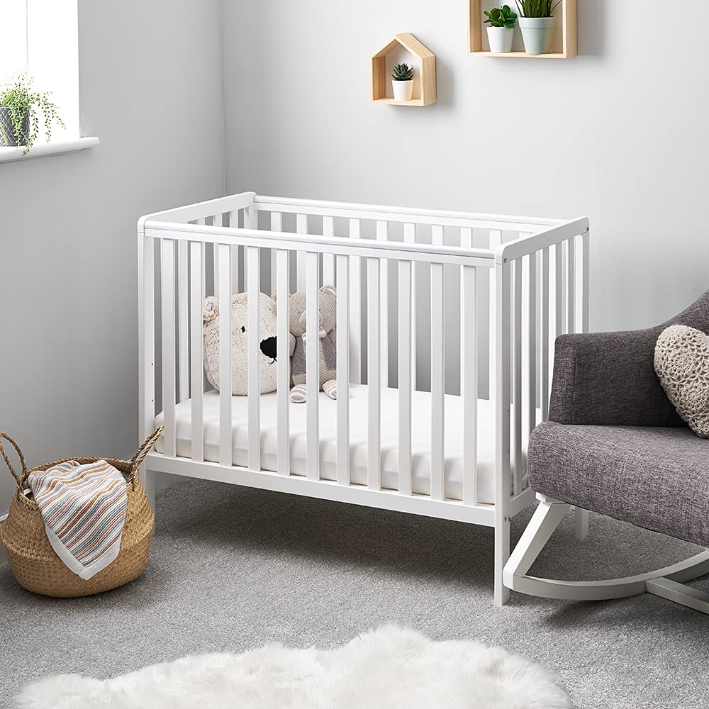 Obaby Bantam Space Saver Cot with Adjustable Base, White