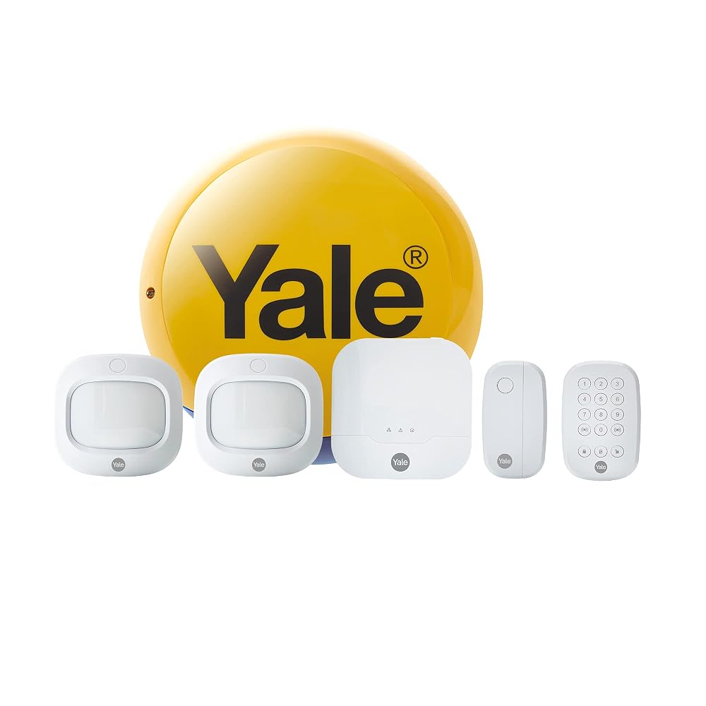 Yale IA-320 Sync Smart Home Alarm 6 Piece Kit, Hub, External Siren, Door Contact, 2x PIR, Keypad