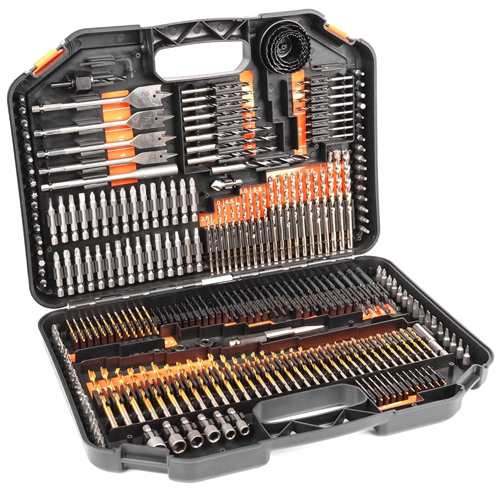 Terratek 246pc Drill Bit Set, Mixed Bits for Wood, Metal & Masonry, with Screwdriver Bits, Hole Saws and Storage Case