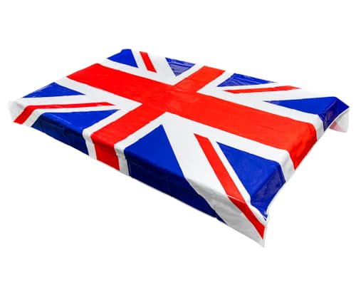 SHATCHI 137cm x 180cm Union Jack Plastic Deluxe Tablecover Tableware Party Supplies Disposables Britain Sporting Events Pub BBQ Royal Theme Table Decorations