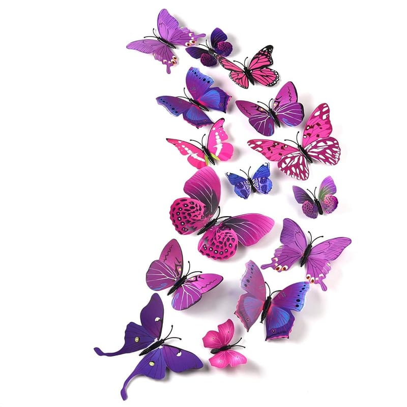 TUPARKA 36 Pieces 3D Butterfly Wall Stickers, Removable Mural Decals for Home and Room Decoration