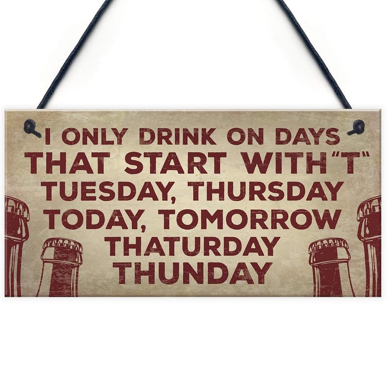 RED OCEAN Novelty Alcohol Plaque, Drinking Man Cave Hanging Wall Sign, Home Bar Pub Gift – BEER VODKA GIN CIDER