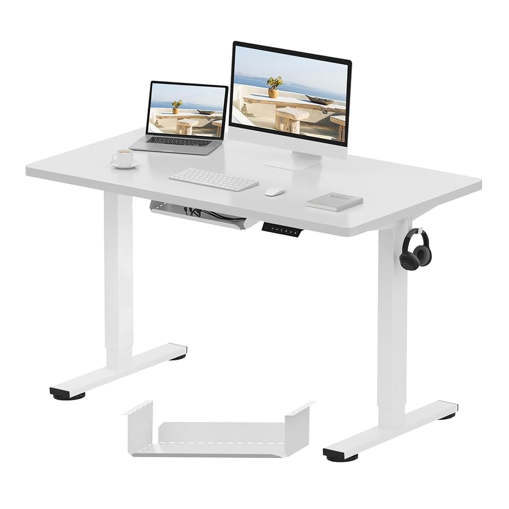 FlexiSpot E1 Plus Electric Standing Desk, Height Adjustable Sit-Stand Desk with Memory Panel, 120 x 60cm
