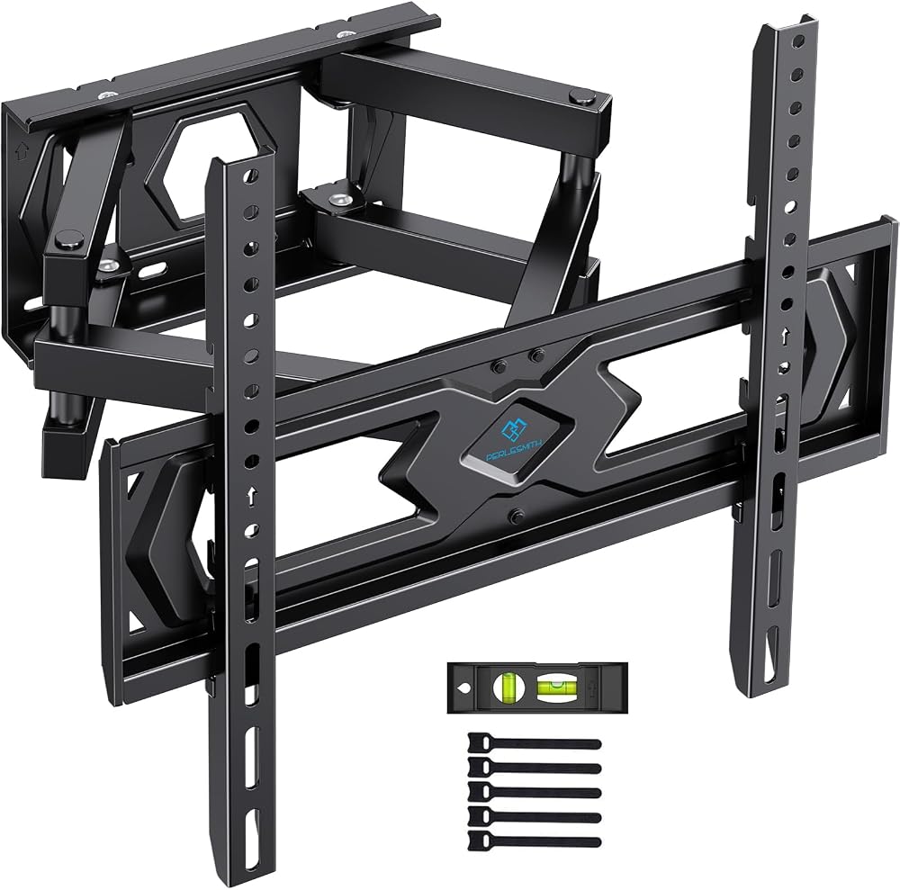 PERLESMITH TV Wall Bracket, Swivel Tilt Wall Mount for 26-70 Inch Flat & Curved TVs up to 45kg, Max VESA 400x400mm