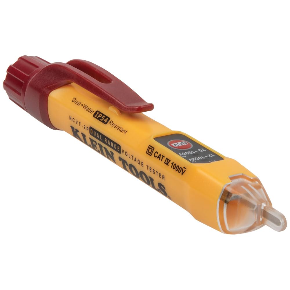 Klein Tools NCVT2P Dual Range Non-Contact Voltage Tester, 12-1000V AC, Visual and Audible Indicators