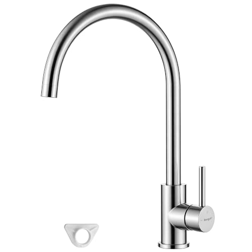 GRIFEMA Kitchen Sink Taps Mixer, Stainless Steel Chrome Single Lever Tap