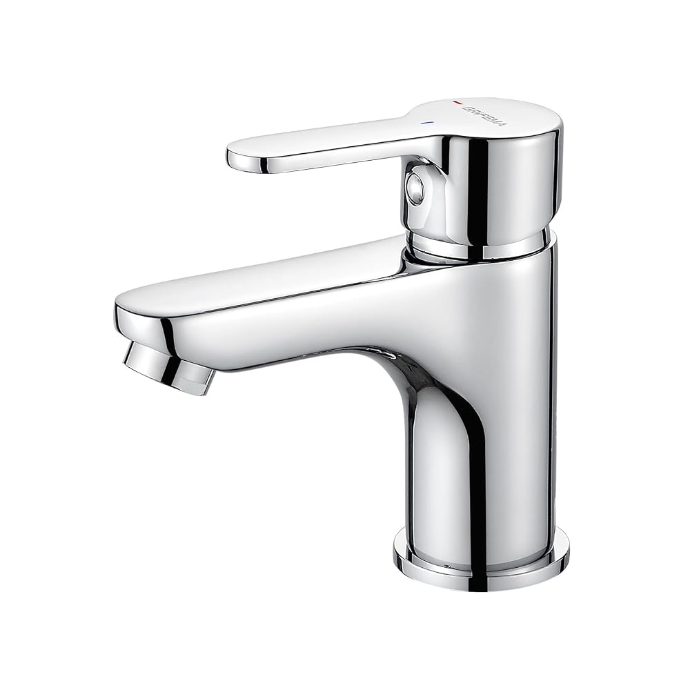 GRIFEMA G11003 Chrome Brass Basin Mixer Tap, 74mm Outlet, Single Lever