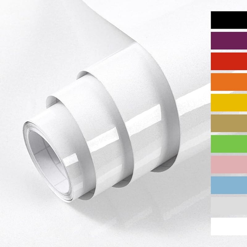 Hode Vinyl Wrap Sticky Back Plastic Self Adhesive Wallpaper Roll, White Wood Effect, 40cm x 300cm