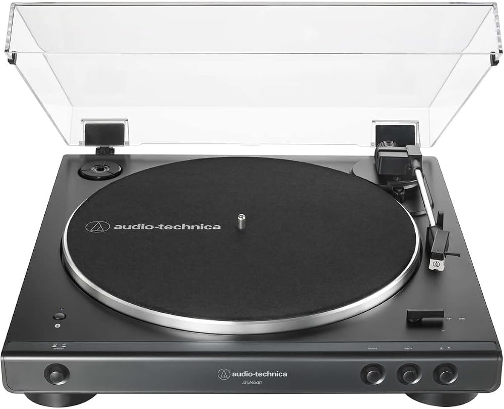 Audio-Technica LP60XBTBK Fully Automatic Wireless Belt-Drive Turntable, Black