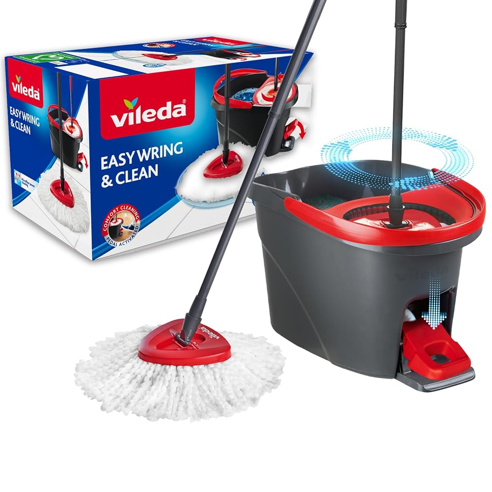 Vileda Easy Wring & Clean Spin Mop & Bucket Set with Foot Pedal