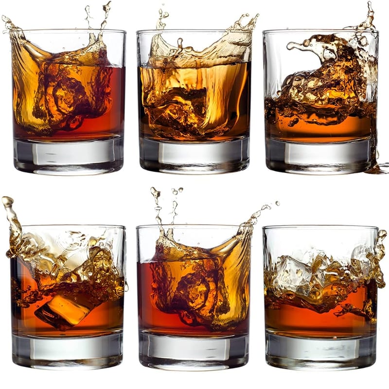 Volarium CRYSTALIA Luxury Whiskey Glasses 305ml, Set of 6, 100% Lead Free, Heavy Base Whiskey Tumbler Glasses