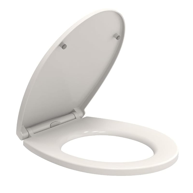 AAN Soft Close Toilet Seat, Heavy Duty Anti-Bacterial Oval Loo Seat with Quick Release, White