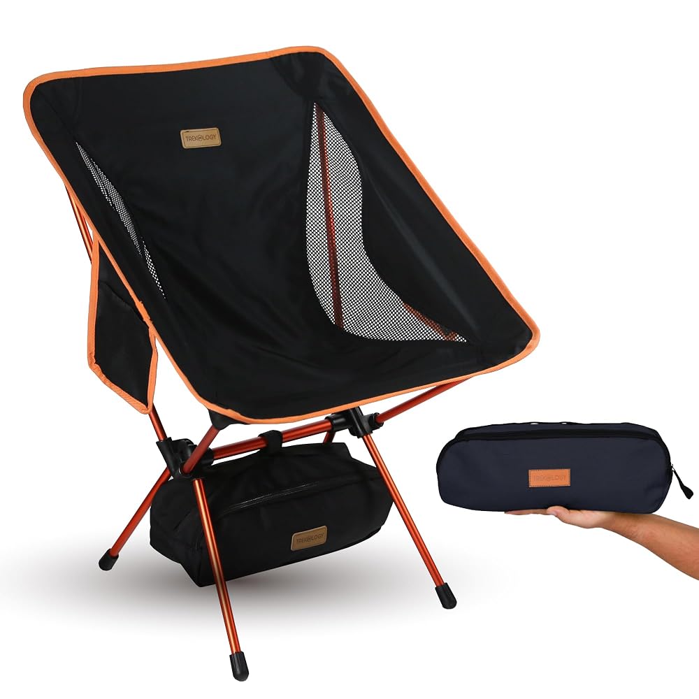 TREKOLOGY YIZI GO Camping Chair for Adult, Compact, Foldable, Lightweight 0.9kg, 136kg Capacity, Durable Aluminum