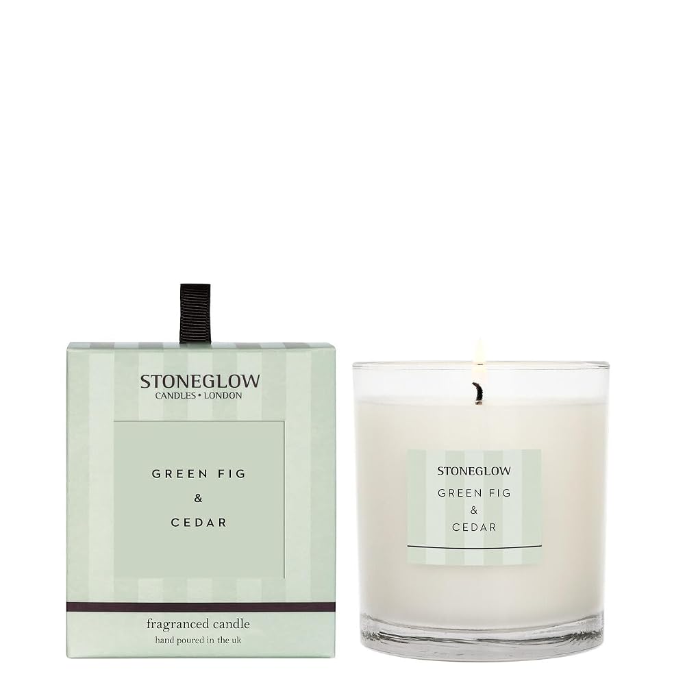 Stoneglow Modern Classics Collection — Green Fig & Cedar 220g Scented Candle, Tumbler