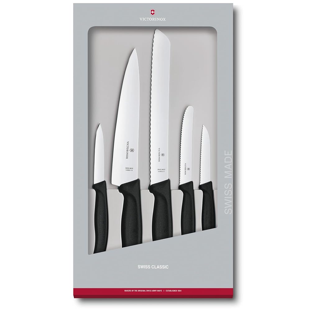 Victorinox Swiss Classic Kitchen Knife Set, Cooking Knives, Set of 5