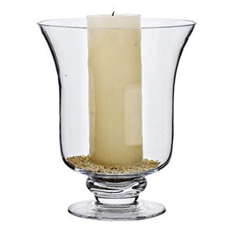 SOLAVIA Clear Glass Hurricane Candle Lantern Holder, H23cm, Terrace Lamp Ornament, Housewarming Gift