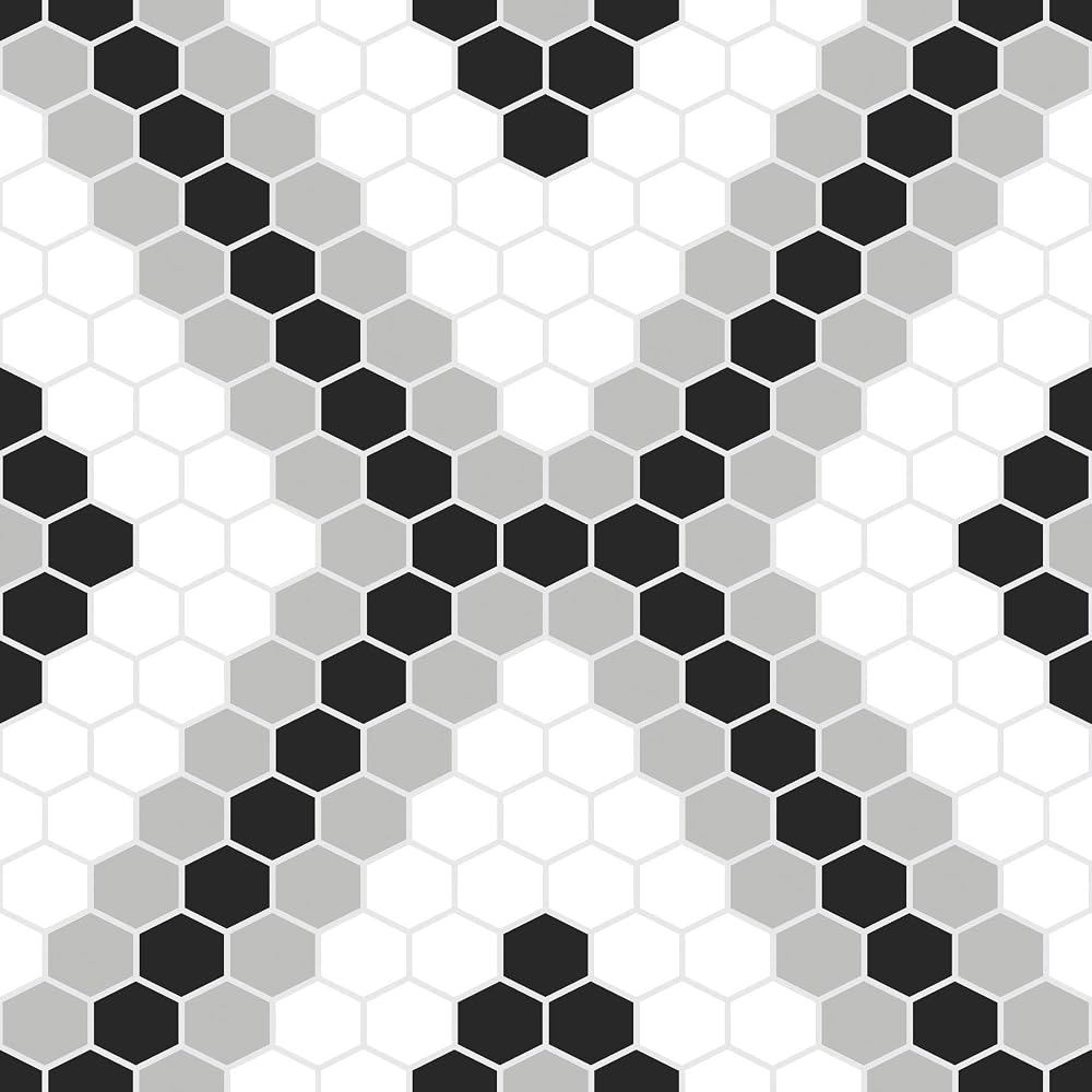 WallPops FP2950 Leyton Peel & Stick Floor Tiles, Black, 12 x 12 Inch