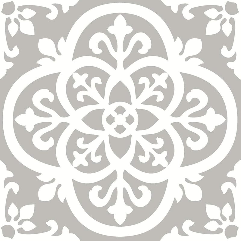 WallPops FP2942 Medina Peel & Stick Floor Tiles, Grey Stone Effect Vinyl Flooring