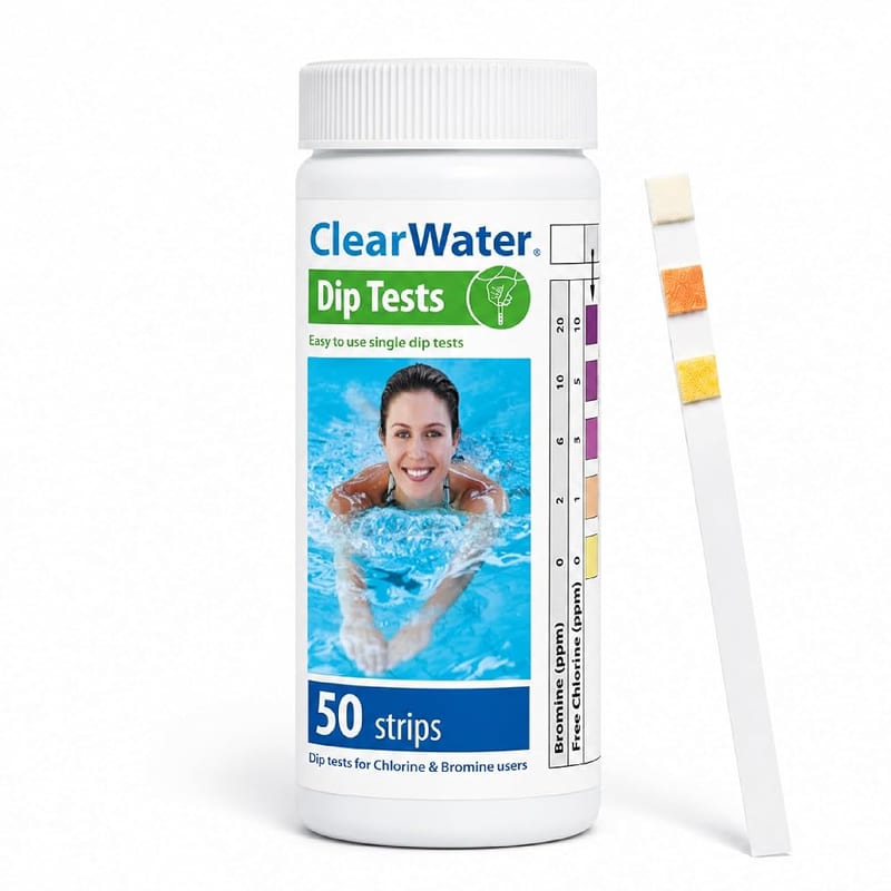 Clearwater 4-in-1 Hot Tub, Spa & Pool Test Strips, 50 Pack