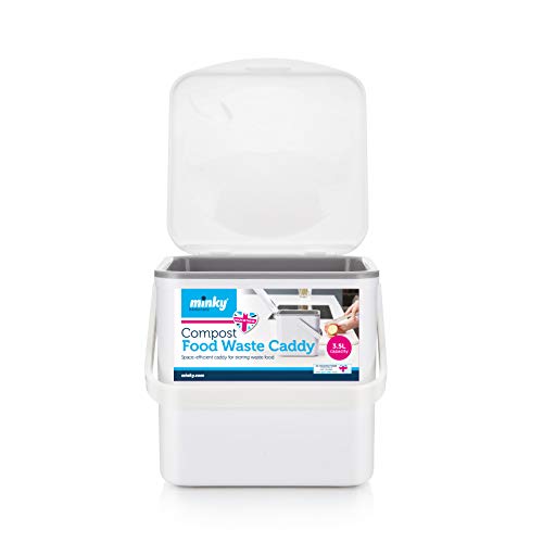 Minky 3.5L Caddy, Food Waste Caddy, Removable Bag Retention Ring, UK Made