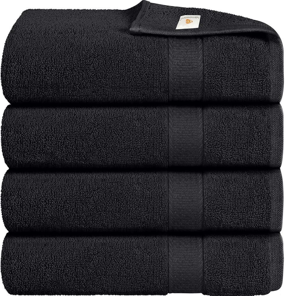 X11 Homeware Bath Towels Pack of 4, 100% Egyptian Cotton