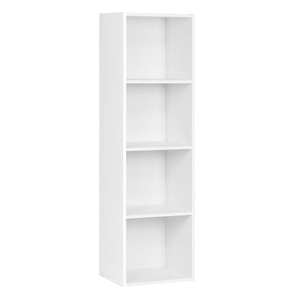 WOLTU 4-Cube Bookcase, Wooden Storage Cube Shelving Unit, White