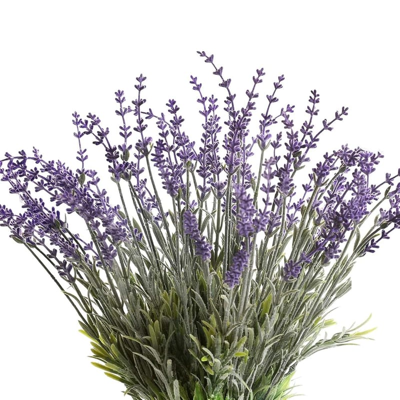 Flojery Artificial Lavender Flowers, Silk Flocked Fake Lavender Plant for Wedding Home Table Centrepiece Decor, Pack of 4