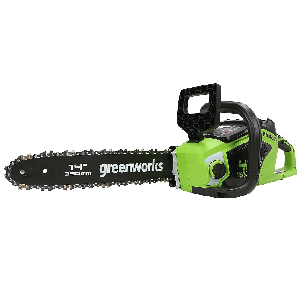 Greenworks GD40CS15 Cordless Chainsaw with Brushless Motor, 14 Inch (35cm) Bar Length, 12m/s Chain Speed, 3.5kg, Auto-Oiler, Kickback Protection, Without 40V Battery & Charger