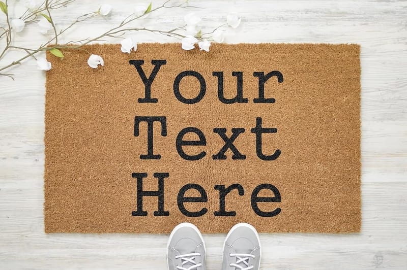 Active Window Films Personalised Genuine Coir Door Mat / Heavy Duty Home Entrance Matting, Large (Just Text)