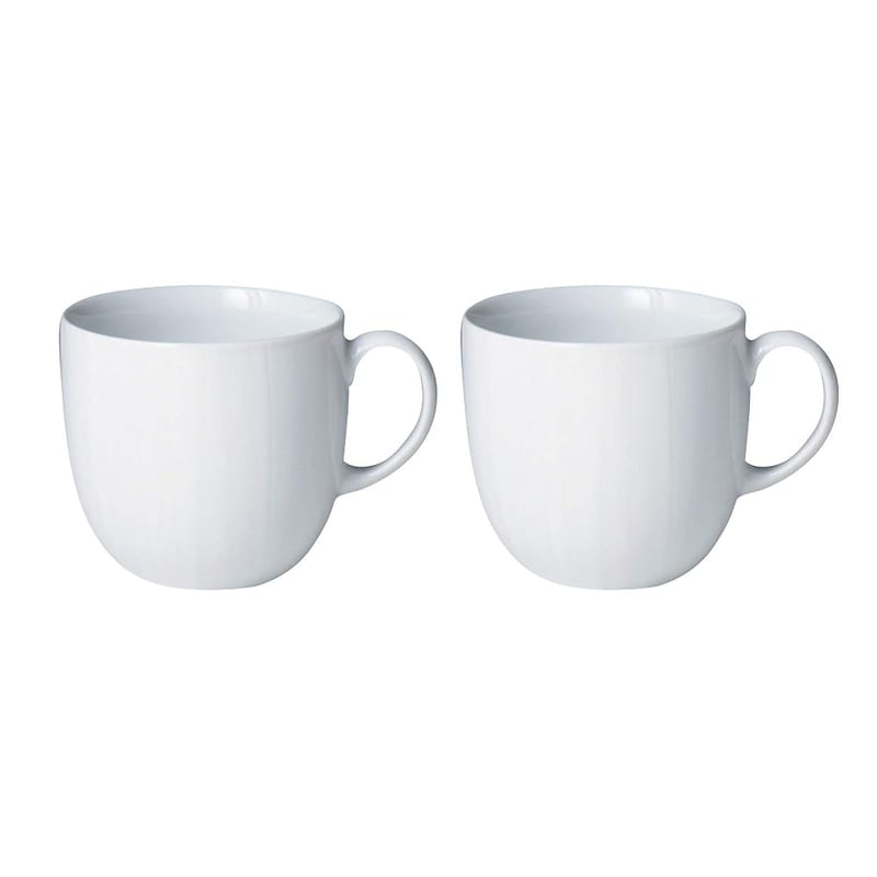 Denby White Porcelain Coffee Mug Set of 2 - 350ml Classic Simple Tea Mug Set