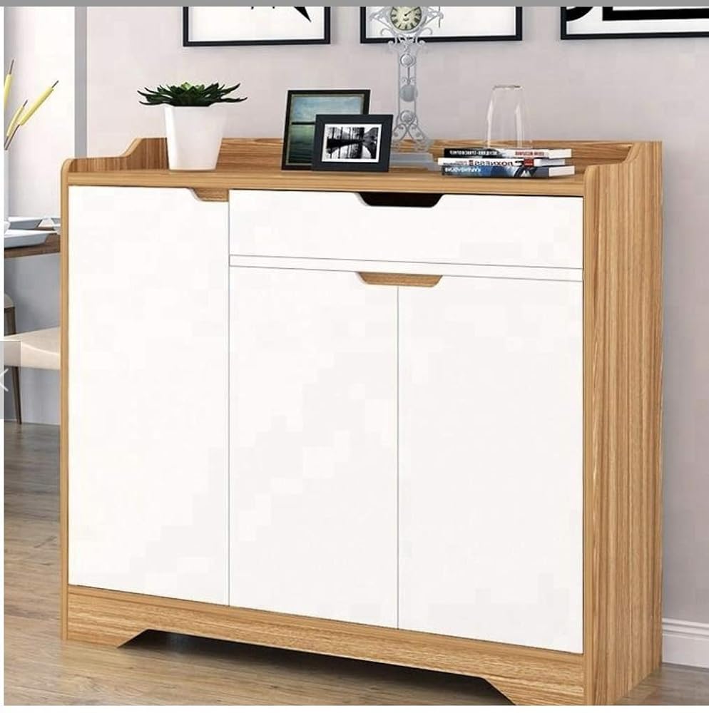 HYGRAD Shoe Cabinet Shelves Hallway Storage Footwear Rack Cupboard Stand with 1 Drawer, Natural