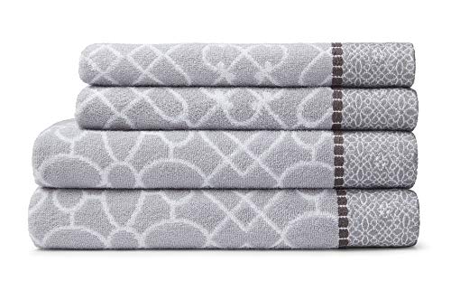 Bianca Cassia Border Towel 4 Piece Bale, Grey