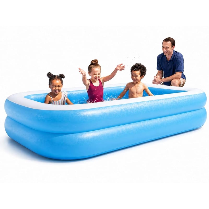 Bestway Deluxe Family Inflatable Paddling Pool, 262 x 175 x 51 cm, 778L Garden Pool
