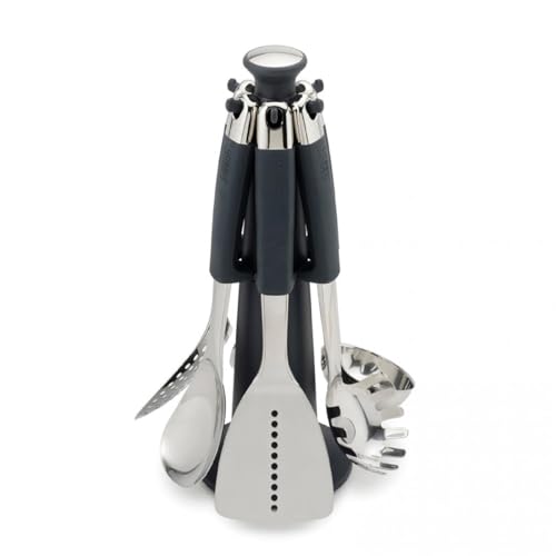 Joseph Joseph Elevate Carousel 6-Piece Utensil Set with Rotating Stand, Sky Blue