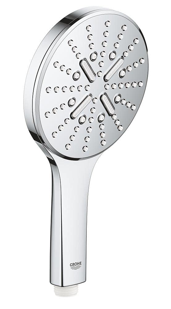 GROHE Rainshower 130 SmartActive Hand Shower, 130mm Shower Head with 3 Sprays, Chrome Finish, Made in Germany