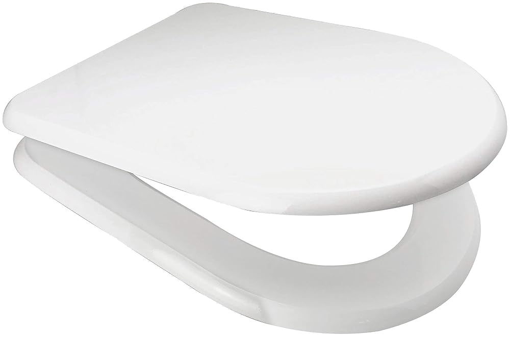 Euroshowers MDF White Soft Close Toilet Seat with Top Fix Fittings and Quick Release Hinges