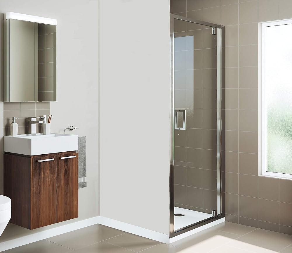 Mira Leap Pivot Shower Enclosure Door Panel, Modern 6mm Easy Clean Glass, 800mm