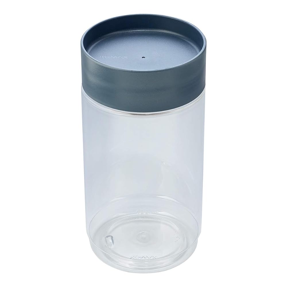 Addis Stack & Store Dry Food Airtight Storage Stackable Jar Container Canister, 1 Litre, Grey/Clear