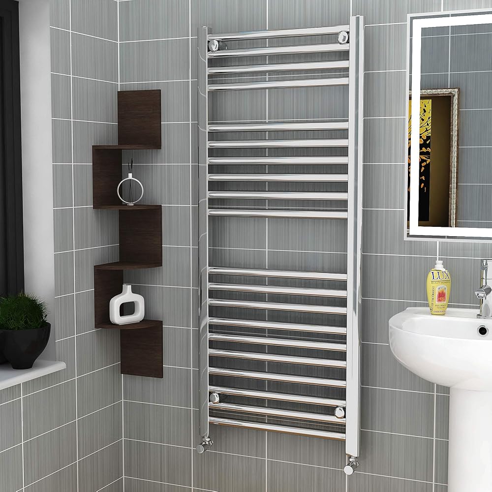 Royal Bathrooms 1200 x 600 mm Straight Heated Towel Rail Chrome Bathroom Ladder Radiator