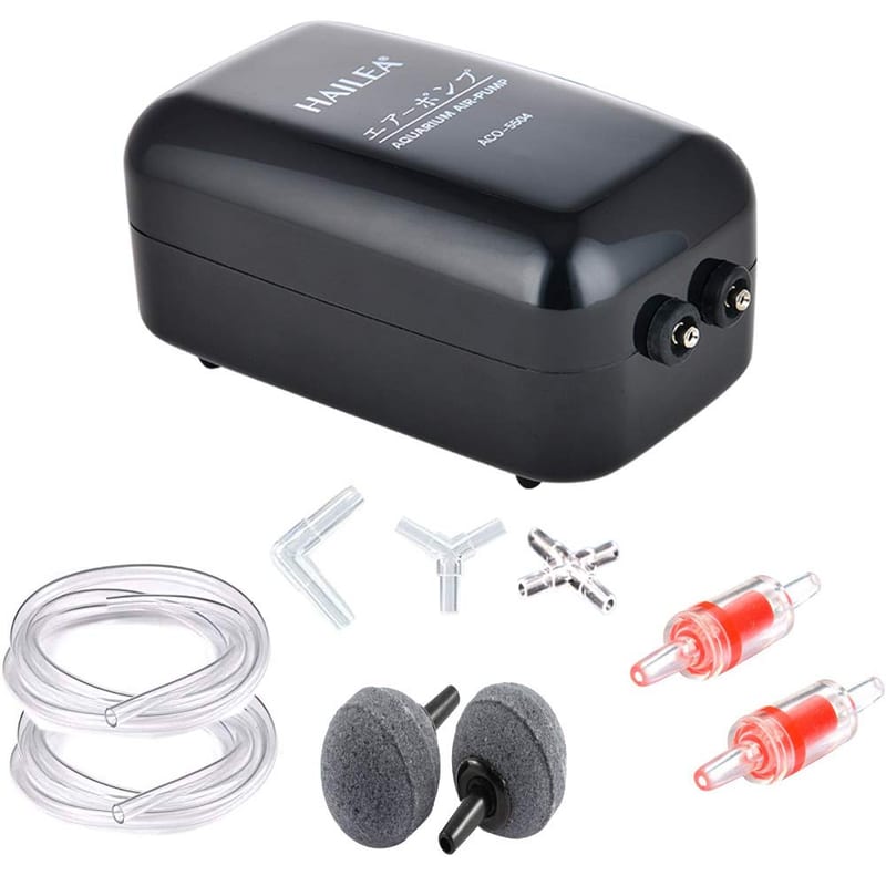 LONDAFISH Aquarium Air Pump, Double Outlet, Hangable, Adjustable Flow Control, Silent High Air Volume for Fish & Turtle Tanks, 5W