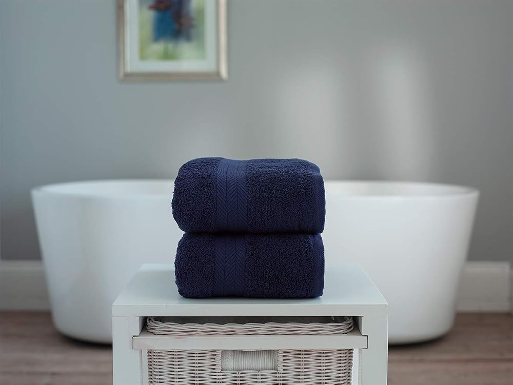 Deyongs Cotton Towel Bale, Navy, 4 Piece, 2 Hand Towels & 2 Bath Towels, 450GSM