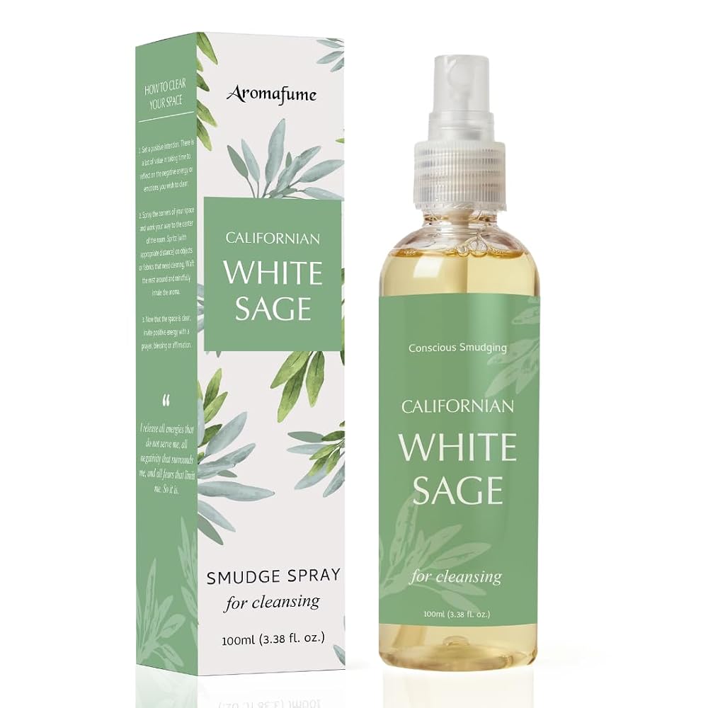Aromafume White Sage Smudge Spray, 100ml, Natural Room Mist