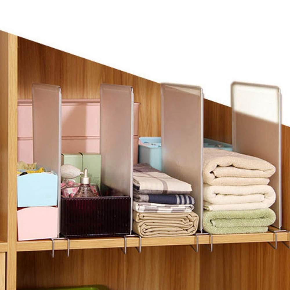 Removable Closet Divider Shelf, 4 pcs/Set Wardrobe Divide Clothing Organizer Separator