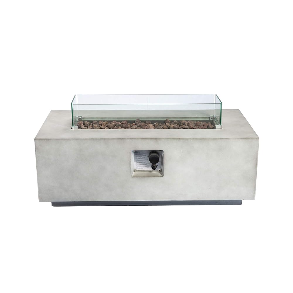 Teamson Home Outdoor Garden X-Large Propane Gas Fire Pit Table Burner, Smokeless Firepit, Patio Furniture Heater with Screen, Lava Rocks, Cover