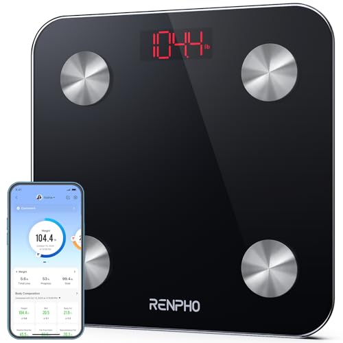 RENPHO Weighing Scales for Body Weight, Smart Bathroom Scales with App, Bluetooth Body Fat Scales, Elis 1
